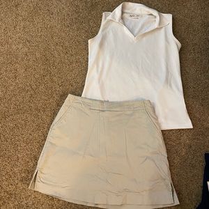 Golf Skort and top.  Top size med.  Skort size 6.